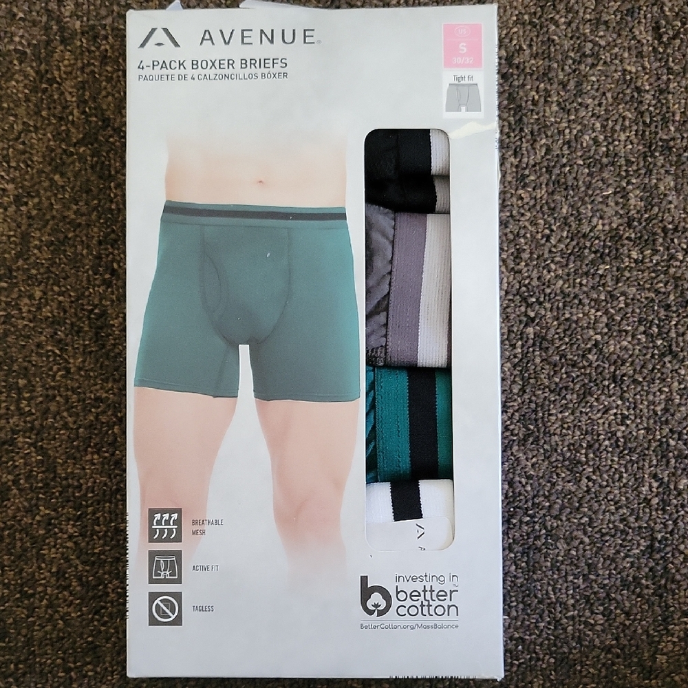 Avenue 4-Pack Boxer Briefs in Green, Gray, Black and White